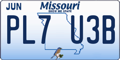 MO license plate PL7U3B