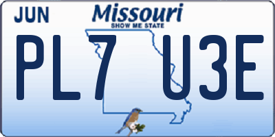 MO license plate PL7U3E