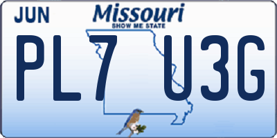 MO license plate PL7U3G