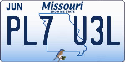 MO license plate PL7U3L