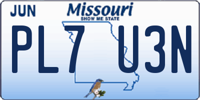 MO license plate PL7U3N
