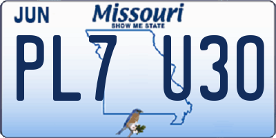 MO license plate PL7U3O