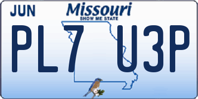 MO license plate PL7U3P