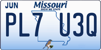 MO license plate PL7U3Q