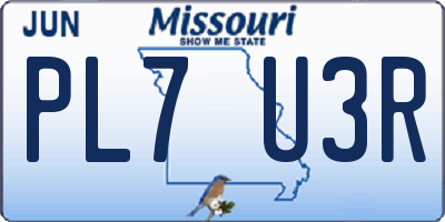 MO license plate PL7U3R
