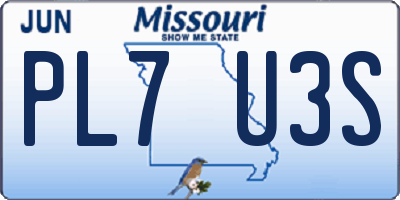 MO license plate PL7U3S