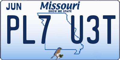 MO license plate PL7U3T