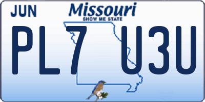 MO license plate PL7U3U