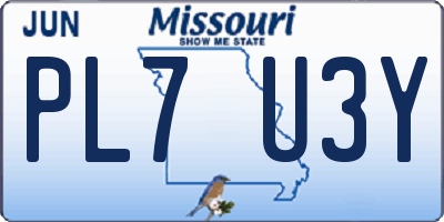 MO license plate PL7U3Y