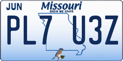 MO license plate PL7U3Z
