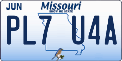MO license plate PL7U4A