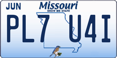 MO license plate PL7U4I