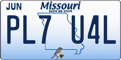 MO license plate PL7U4L