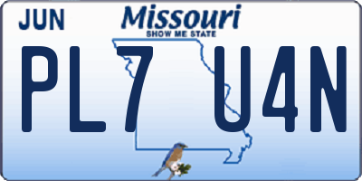 MO license plate PL7U4N