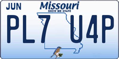 MO license plate PL7U4P