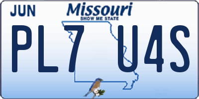 MO license plate PL7U4S