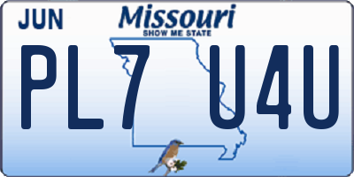 MO license plate PL7U4U