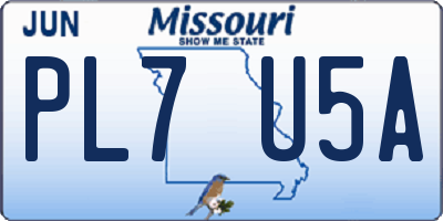 MO license plate PL7U5A