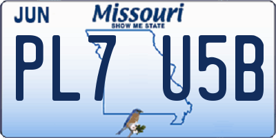 MO license plate PL7U5B