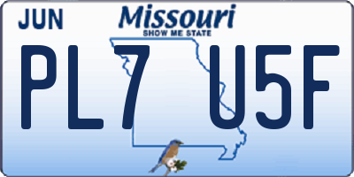 MO license plate PL7U5F