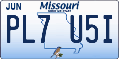 MO license plate PL7U5I