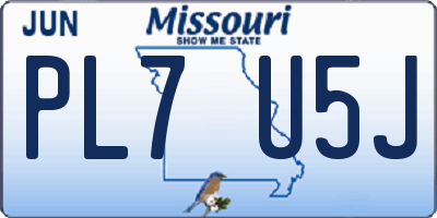 MO license plate PL7U5J