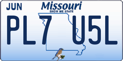 MO license plate PL7U5L
