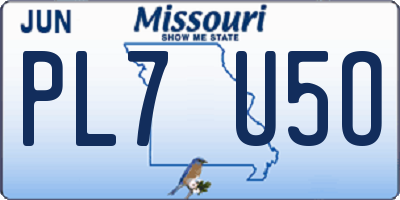 MO license plate PL7U5O