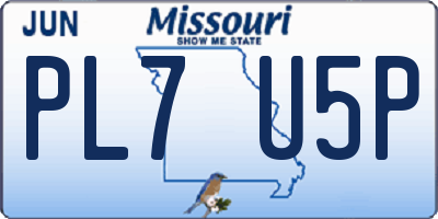 MO license plate PL7U5P