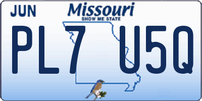 MO license plate PL7U5Q