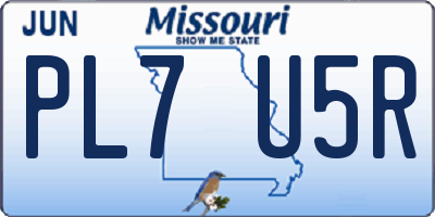 MO license plate PL7U5R