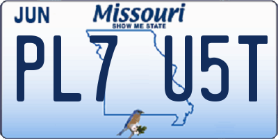 MO license plate PL7U5T