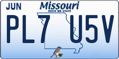 MO license plate PL7U5V