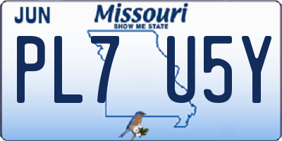 MO license plate PL7U5Y