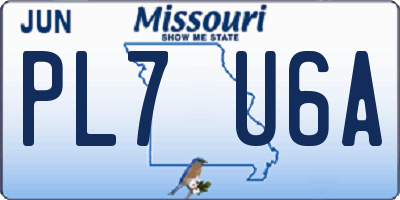 MO license plate PL7U6A
