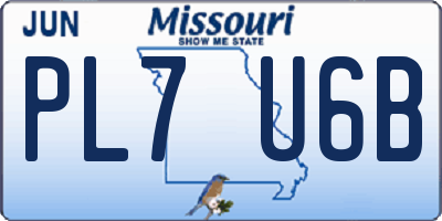 MO license plate PL7U6B