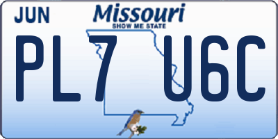 MO license plate PL7U6C