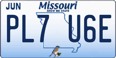 MO license plate PL7U6E