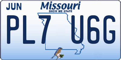 MO license plate PL7U6G