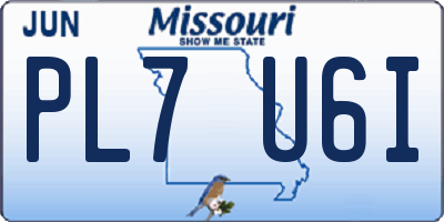 MO license plate PL7U6I