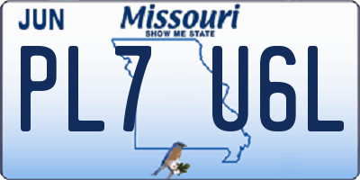 MO license plate PL7U6L