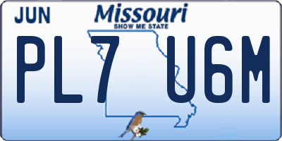 MO license plate PL7U6M