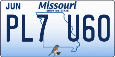 MO license plate PL7U6O
