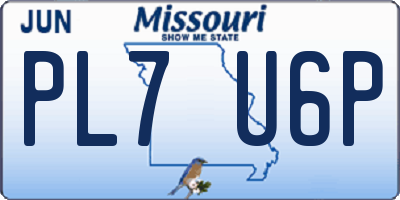 MO license plate PL7U6P