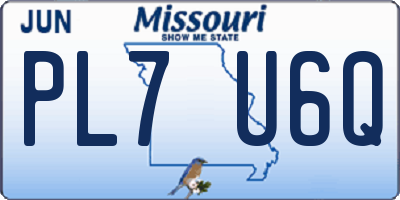 MO license plate PL7U6Q