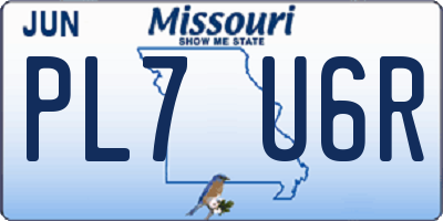 MO license plate PL7U6R