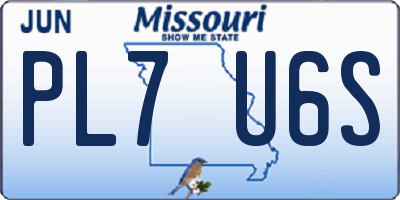MO license plate PL7U6S