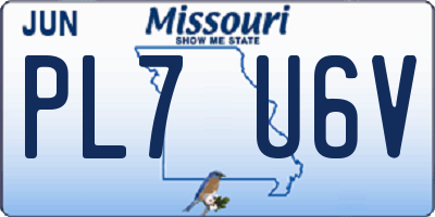 MO license plate PL7U6V