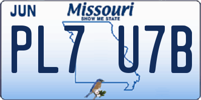 MO license plate PL7U7B