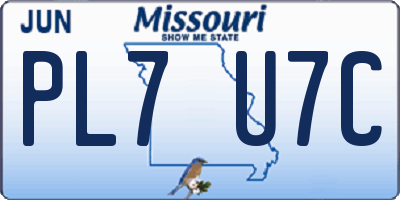MO license plate PL7U7C